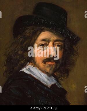 Frans Hals (1582/83-1666), pittore olandese dell'età dell'oro, autoritratto, pittura, copia dopo l'artista, 1650-1659 Foto Stock