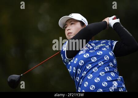 La Cina Shanshan Feng compete durante la seconda prova del Campionato LPGA Evian 2016, giorno 5, all'Evian Resort Golf Club, a Evian-Les-Bains, Francia, il 16 settembre 2016. Foto Philippe Millereau / KMSP / DPPI Foto Stock