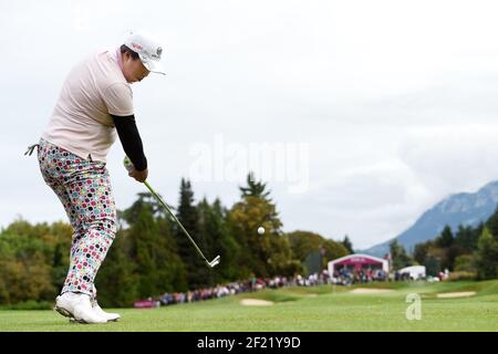 La Cina Shanshan Feng compete durante la terza prova del Campionato LPGA Evian 2016, giorno 6, all'Evian Resort Golf Club, a Evian-Les-Bains, Francia, il 17 settembre 2016. Foto Philippe Millereau / KMSP / DPPI Foto Stock