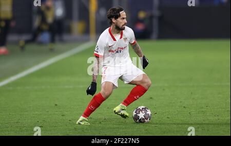 Dortmund, Germania. 2021. Firo: 09.03.2021 Fuvuball: Calcio: UEFA Champions League stagione 2020/21 1/8 finale BVB, Borussia Dortmund - FC Sevilla Suso, azione individuale | utilizzo nel mondo Credit: dpa/Alamy Live News Foto Stock