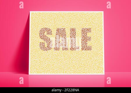 Carta testurizzata con la parola vendita Foto Stock