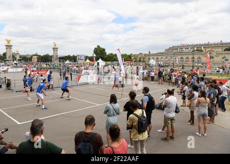 Badminton durante le Olimpiadi per la candidatura di Parigi 2024, a Saint-Denis, Francia, il 24 giugno 2017 - Foto Philippe Millereau / KMSP / DPPI Foto Stock