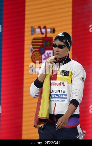 Mireia Belmonte Garcia (ESP) compete e vince la Medaglia d'Argento sulla finale Freestyle femminile di 1500 m durante il 17° Campionato del mondo FINA, alla Duna Arena, a Budapest, Ungheria, Day 12, Il 25 luglio 2017, Photo Stephane Kempinaire / KMSP / DPPI Foto Stock