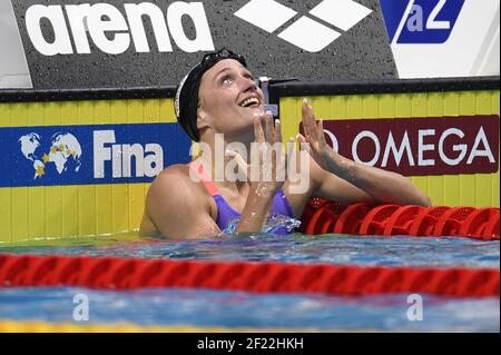 Mireia Belmonte Garcia (ESP) compete e vince la medaglia d'oro alla farfalla femminile da 200 m durante il 17° Campionato Mondiale della FINA, alla Duna Arena, a Budapest, Ungheria, giorno 14, Il 27 luglio 2017, Photo Stephane Kempinaire / KMSP / DPPI Foto Stock