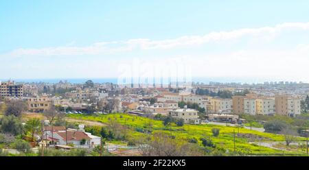 Pafo città panoramica skyline Cipro Foto Stock