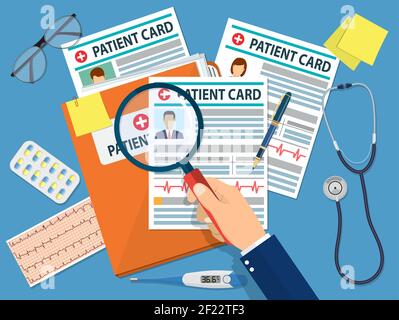 Cartella con scheda paziente Illustrazione Vettoriale