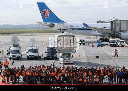 Ambiente durante il ritorno della delegazione di Parigi 2024 all'aeroporto Charles de Gaulle, Parigi, 14 settembre 2017, Foto Philippe Millereau / KMSP / PARIGI 2024 / DPPI Foto Stock