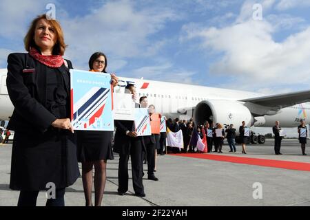 Ambiente durante il ritorno della delegazione di Parigi 2024 all'aeroporto Charles de Gaulle, Parigi, 14 settembre 2017, Foto Philippe Millereau / KMSP / PARIGI 2024 / DPPI Foto Stock