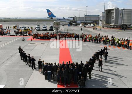 Ambiente durante il ritorno della delegazione di Parigi 2024 all'aeroporto Charles de Gaulle, Parigi, 14 settembre 2017, Foto Philippe Millereau / KMSP / PARIGI 2024 / DPPI Foto Stock