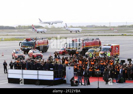 Ambiente durante il ritorno della delegazione di Parigi 2024 all'aeroporto Charles de Gaulle, Parigi, 14 settembre 2017, Foto Philippe Millereau / KMSP / PARIGI 2024 / DPPI Foto Stock