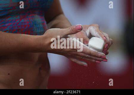 Katerina Stefanidi (GRE) compete sul Polo Vault delle Donne durante la riunione indoor di atletica di Parigi 2018, presso AccorHotels Arena (Bercy) a Parigi, Francia il 7 febbraio 2018 - Foto Stephane Kempinaire / KMSP / DPPI - Foto Stock