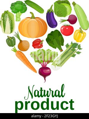 Cuore di verdure. Cibo sano Illustrazione Vettoriale