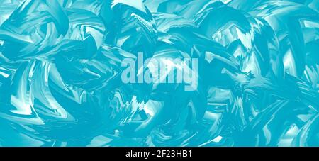 Acquerello astratto, sfondo turchese. Trama dipinta, superficie acquarello, inchiostro acquarello brillante su carta. Ripetizione delle curve. Arte sfondo, tela. Liquido Foto Stock
