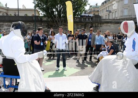 Benjamin Griveaux, Segretario di Stato al primo Ministro, portavoce del Governo durante la Giornata Olimpica 2018, a Parigi, Francia, il 23 giugno 2018 - Foto Philippe Millereau / KMSP / DPPI Foto Stock