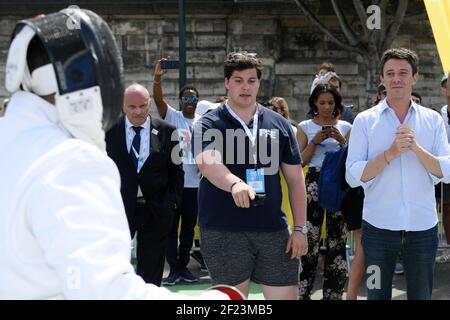 Benjamin Griveaux, Segretario di Stato al primo Ministro, portavoce del Governo durante la Giornata Olimpica 2018, a Parigi, Francia, il 23 giugno 2018 - Foto Philippe Millereau / KMSP / DPPI Foto Stock