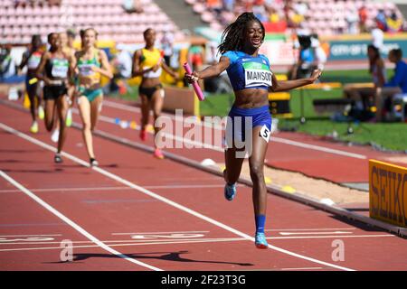 Team USA vince la medaglia d'oro in donne relè 4X400 metri durante i Campionati mondiali U20 IAAF 2018 a Tampere in Finlandia, giorno 6, il 15 luglio 2018 - Foto Julien Crosnier / KMSP / DPPI Foto Stock