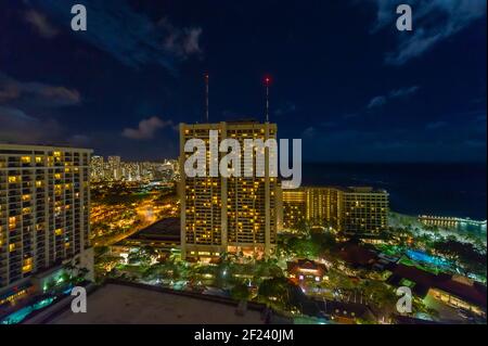 Hotel torre a Honolulu, Hawaii Foto Stock