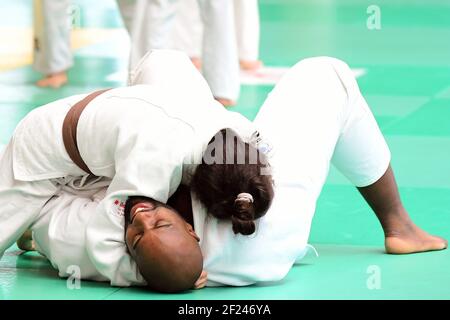 Teddy Riner durante l'Accademia Teddy Riner (campo di addestramento JUDO per bambini), 26 ottobre 2018, Bretigny sur Orge, Francia - Foto Philippe Millereau / KMSP / DPPI Foto Stock