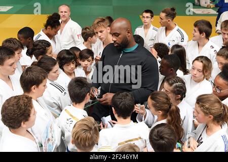 Teddy Riner durante l'Accademia Teddy Riner (campo di addestramento JUDO per bambini), 26 ottobre 2018, Bretigny sur Orge, Francia - Foto Philippe Millereau / KMSP / DPPI Foto Stock