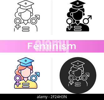 Pari opportunità di istruzione icona Illustrazione Vettoriale