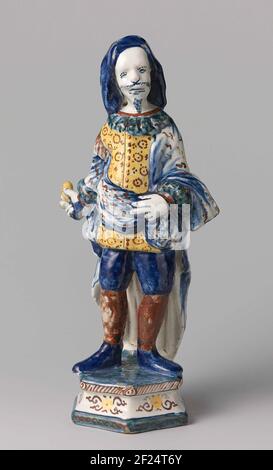 Scaramouche.Scaramouche è un personaggio della commedia dell’arte. Questa forma di teatro comico italiano è stato molto popolare in tutta Europa durante il 18 ° secolo. Le figurine Commedia dell’arte sono state prodotte su larga scala nella fabbrica di porcellane Meissen in Sassonia. Le fabbriche di Delft hanno adottato questa moda. Foto Stock