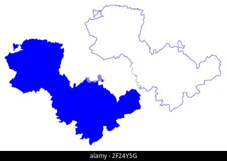 Provincia di Terni (Italia, Repubblica Italiana, Regione Umbria) mappa illustrazione vettoriale, schizzo della mappa Provincia di Terni Illustrazione Vettoriale