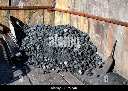 Yard di carbone alla miniera di ardesia di Llanberis Foto Stock