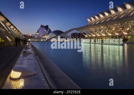 Città delle Arti e delle Scienze di Valencia (Spagna) Foto Stock