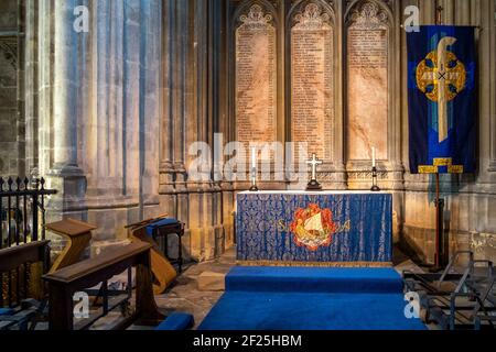 Vista interna della Cattedrale di Canterbury Foto Stock