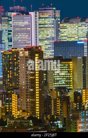 Shinjuku di notte (preso dal centro amministrativo di Bunkyo) Foto Stock