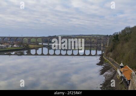 Berwick Railway Viadotto, Berwick-upon-Tweed, Northumberland Foto Stock