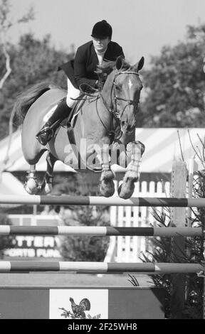 Campionato europeo, Hickstead, 1999 agosto Lesley McNaught (sui) equitazione Foto Stock