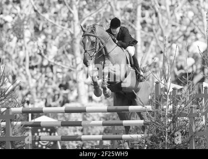 Campionati Europei, Hickstead, Agosto 1999 Lesley McNaught (SUI) Dulf equitazione Foto Stock