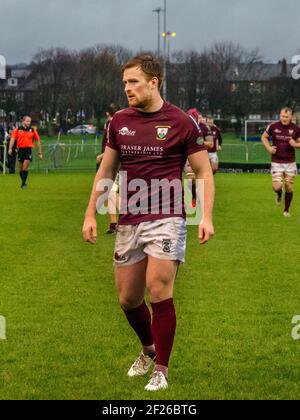 Glasgow, Scozia, Regno Unito. 6 dicembre 2014: Una partita di rugby contro Glasgow Hawks e Gala. Foto Stock