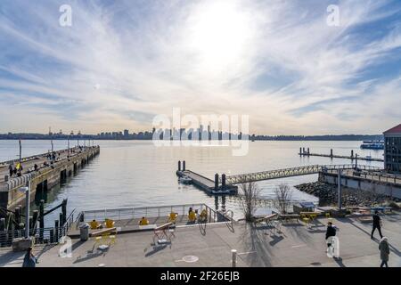 Burrard Dry Dock Pier, North Vancouver, Canada. Foto Stock