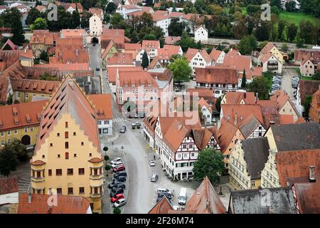 Vista aerea della skyline di Nordlingen Baviera in Germania Foto Stock