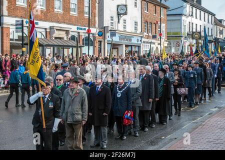 Memoriale di servizio sul ricordo domenica in East Grinstead Foto Stock