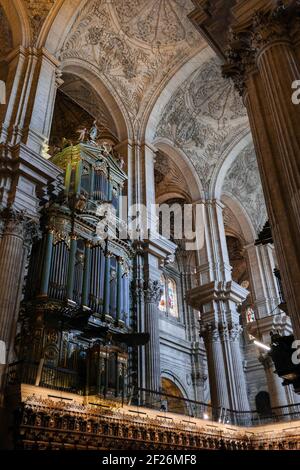 MALAGA, ANDALUSIA/SPAGNA - 5 LUGLIO : Vista interna della Cattedrale dell'Incarnazione a Malaga Costa del Sol Spagna il 5 luglio 20 Foto Stock