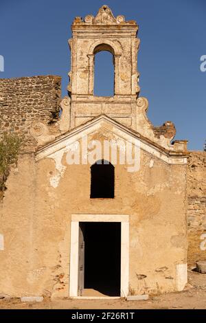 Juromenha bella fortezza castello in rovina ad Alentejo, Portogallo Foto Stock