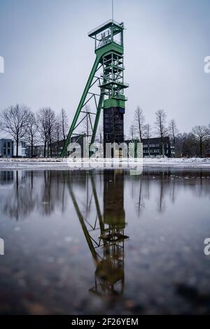 Un closeup di una torre di carbone a Castrop-Rauxel, Germania Foto Stock