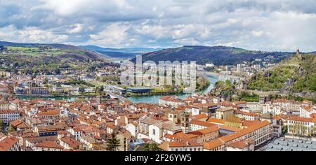 Una vista aerea di Vienne, Francia Foto Stock