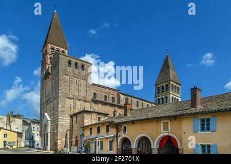 Chiesa dell'Abbazia di Saint Philibert, Tournus, Francia Foto Stock