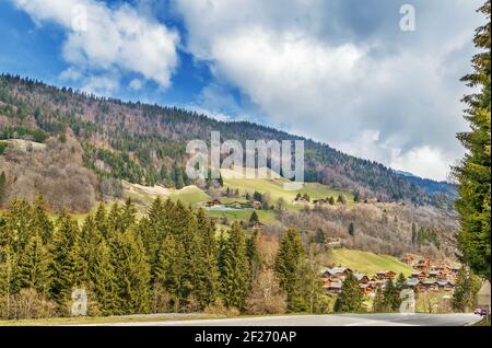 Paesaggio vicino a le Grand-Bornand, Francia Foto Stock