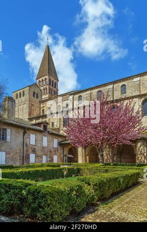 Chiesa dell'Abbazia di Saint Philibert, Tournus, Francia Foto Stock