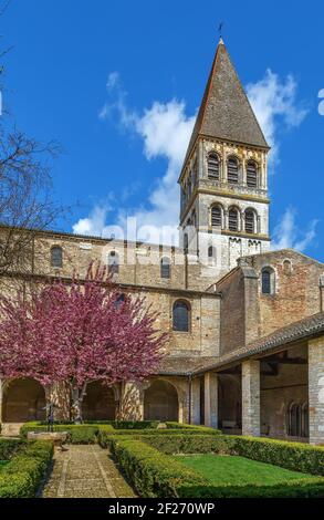 Chiesa dell'Abbazia di Saint Philibert, Tournus, Francia Foto Stock