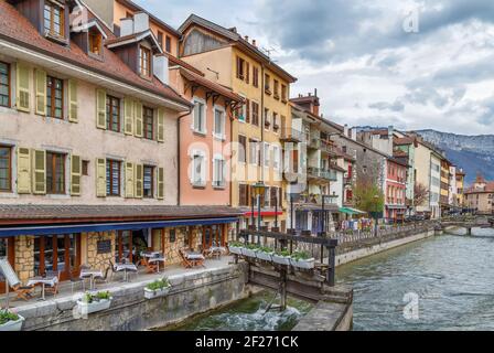 Fiume Thiou ad Annecy, Francia Foto Stock