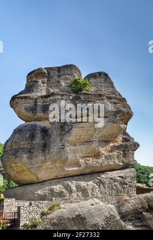Grande pietra a Meteora, Grecia Foto Stock