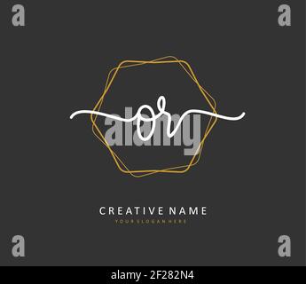 O il logo della firma e della scrittura a mano della lettera iniziale. Un logo iniziale di calligrafia concettuale con elemento modello. Illustrazione Vettoriale