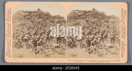 Rappresentazione inziata di un assalto di soldati britannici a Colesberg; gallo di una coppa contadina dai suffolks, a Colesberg, S.A., 31 - lodato da gene. Francese .. Foto Stock