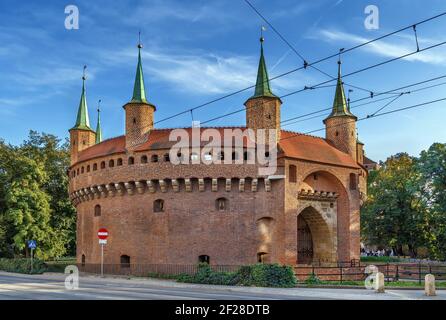 Cracovia Barbican, Polonia Foto Stock